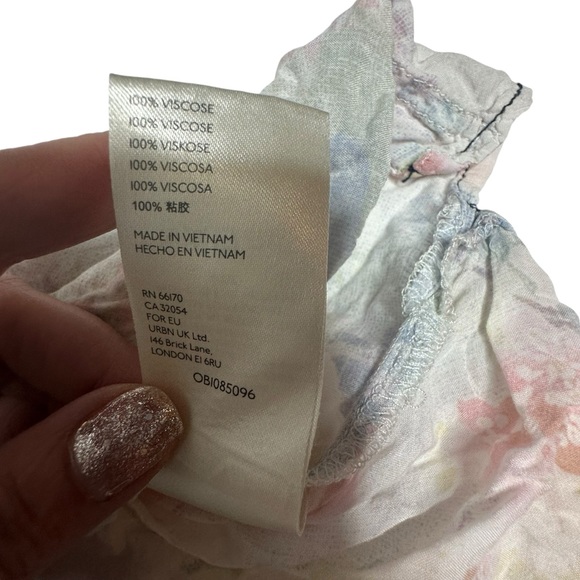 Free People We The Free Good Vibes Button Front Short Sleeve Shirt s - Picture 10 of 13